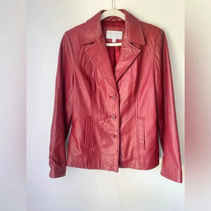 Vintage Leather Jacket Lambskin Cherry Red Sonoma
